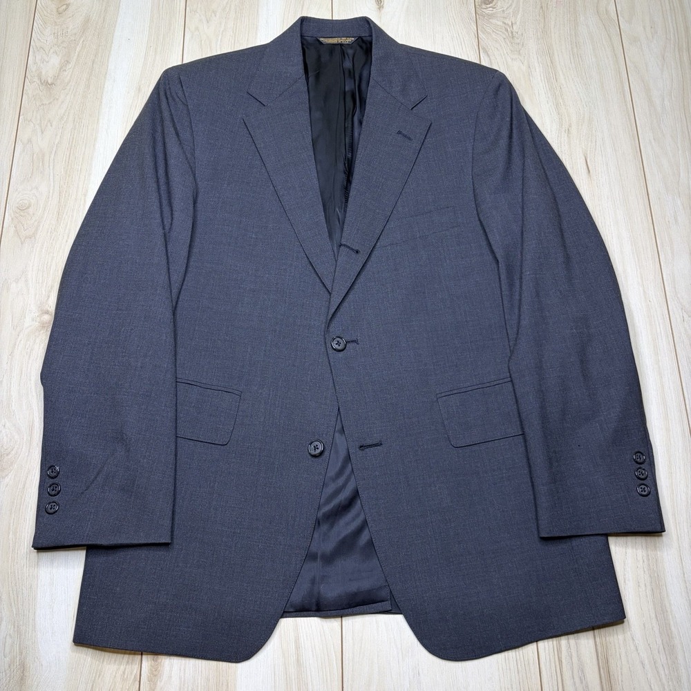 Vintage J. Press Charcoal Gray Twill Wool Blazer 2/3 Roll Mens Size 40S